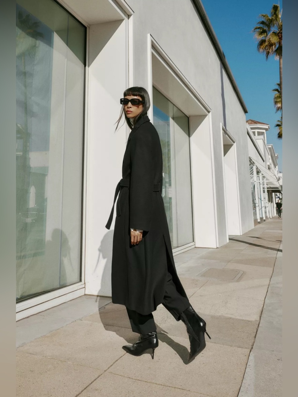 Long Belted Wool Coat